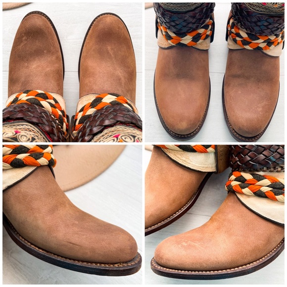 SANCHO Leather Aztec Ankle Boots Size 40/US 9.5-10 - Picture 14 of 17